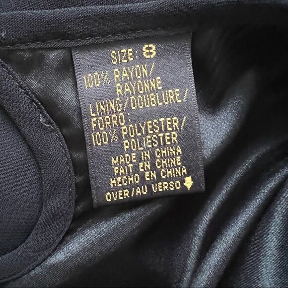 Vintage Liz Claiborne Black Beaded Short Sleeve Cocktail Evening Dress Size 8 - Picture 8 of 8